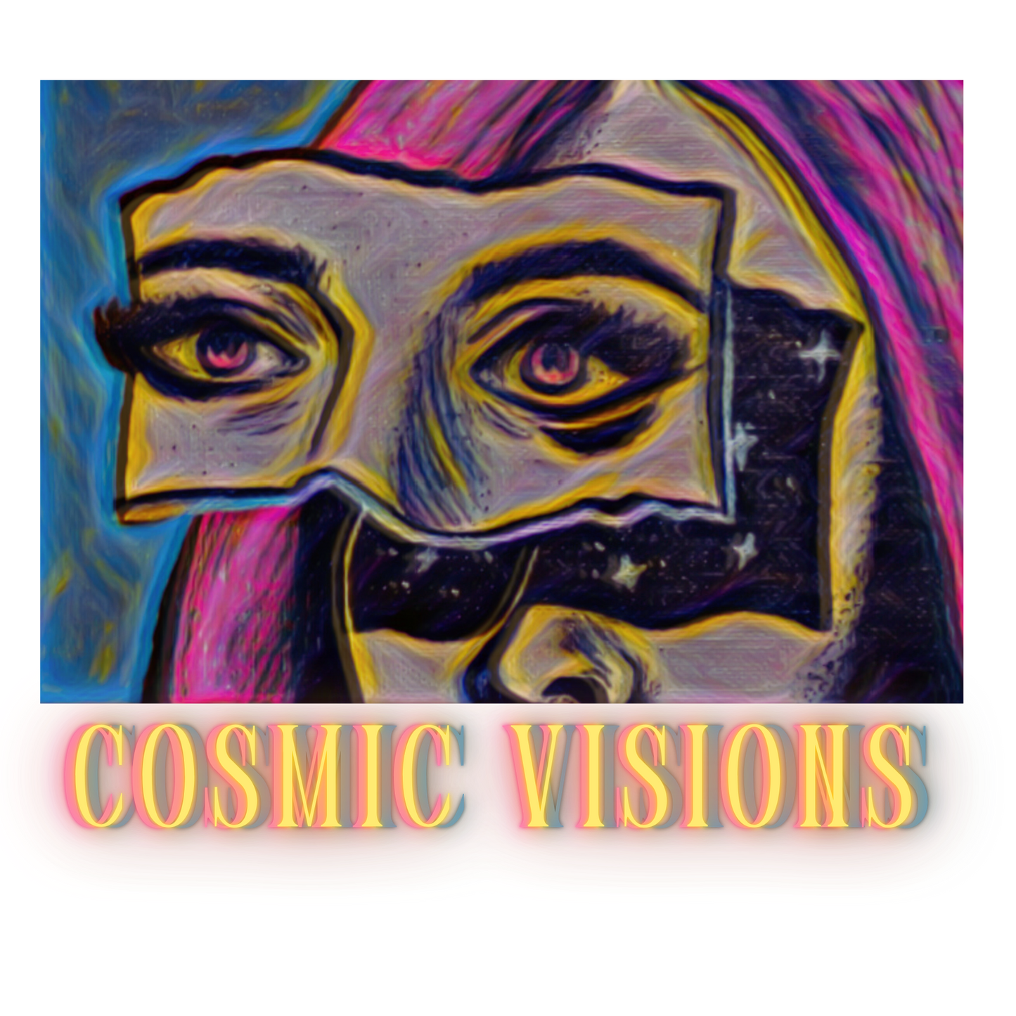 “Cosmic Visions” Navy Blue Pocket Tee T-Shirt