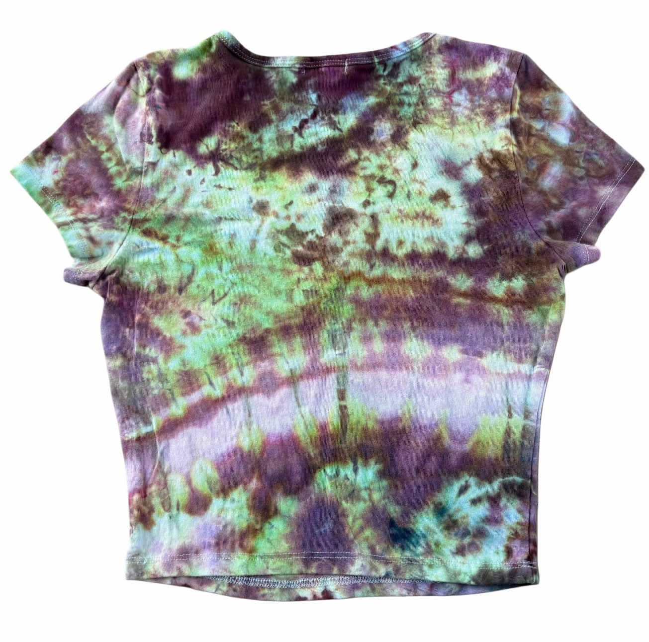 'Mossy Amethyst' Ice Dyed V-Neck Crop Top