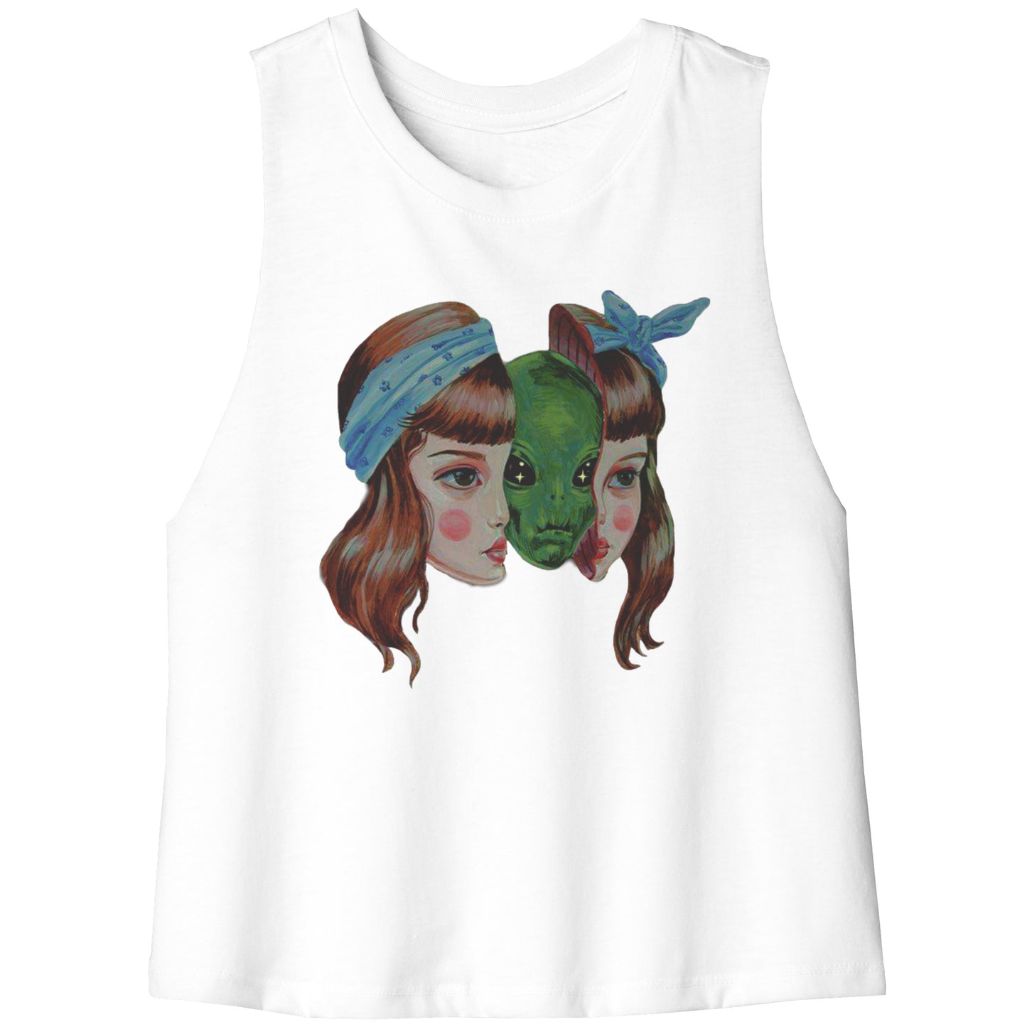 Cosmic Fusion Aliens Among Us Tank Top Crop Tee