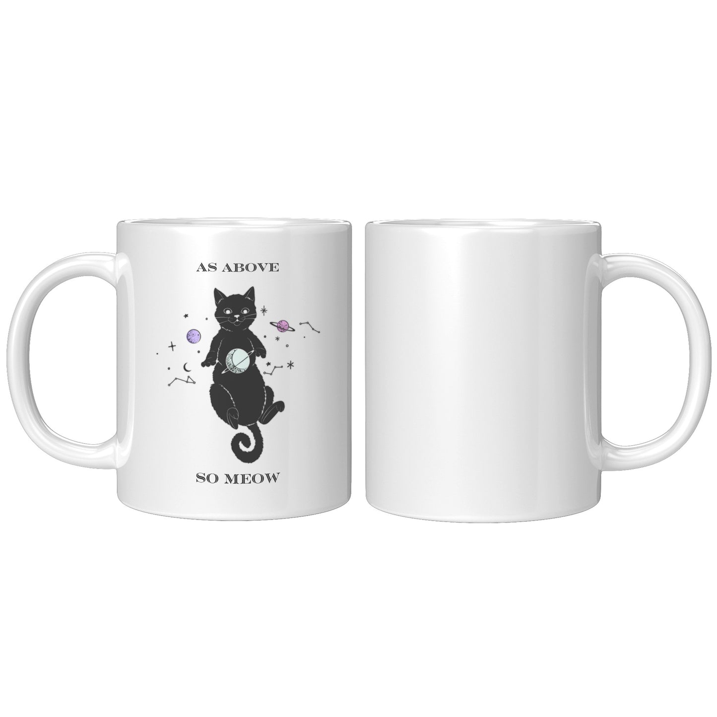 As Above So Meow Mug Witch Astrology Spiritual Cat 11oz Accent Coffee Cup