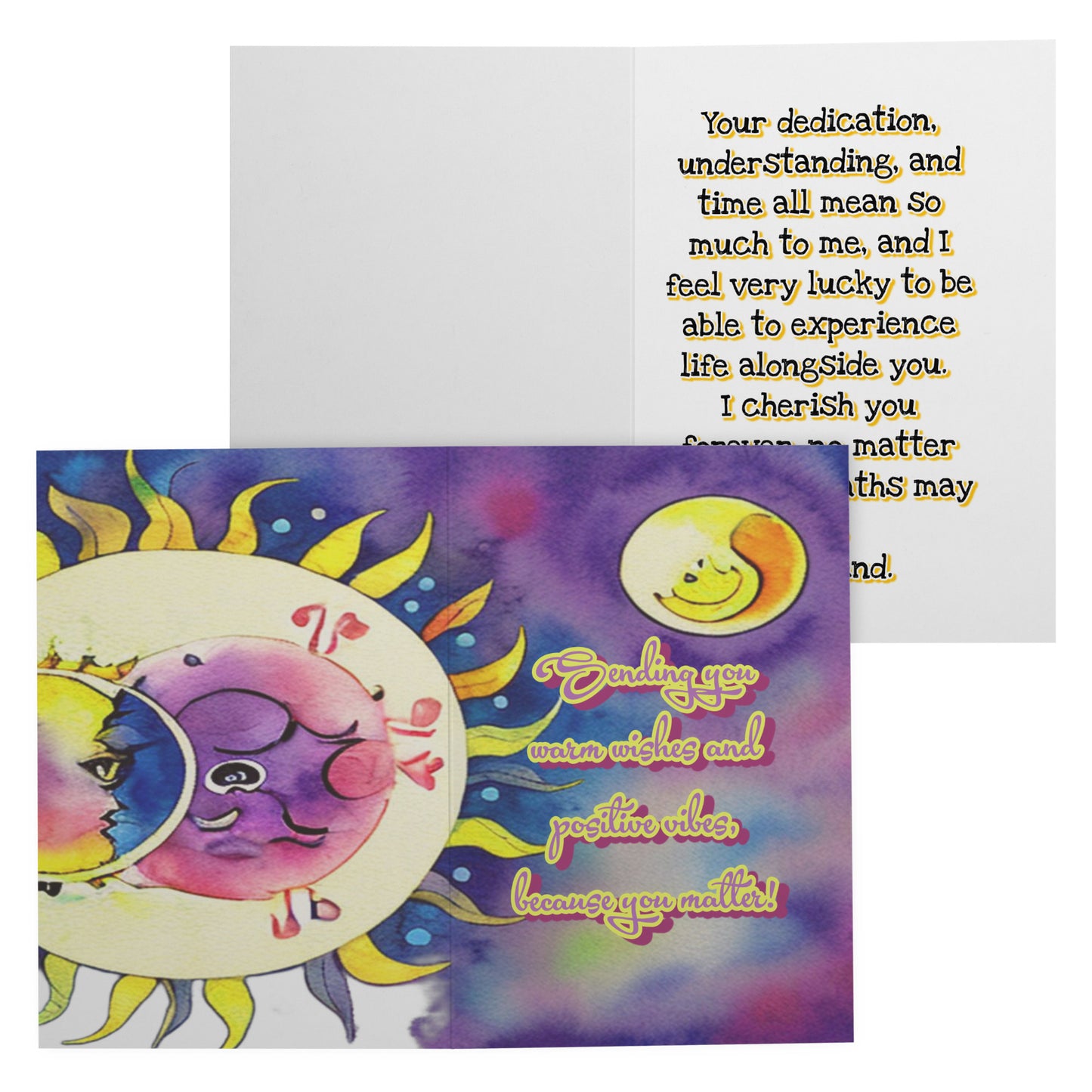 Warm Wishes & Positive Vibes Gift Grateful Greeting Card Motivational Letter