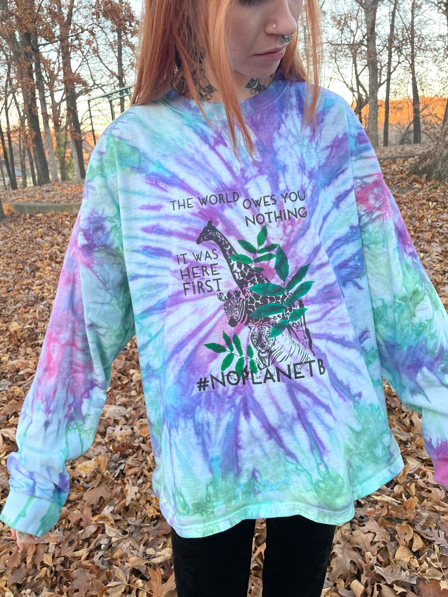 Long Sleeve Tie Dye No Planet B XL