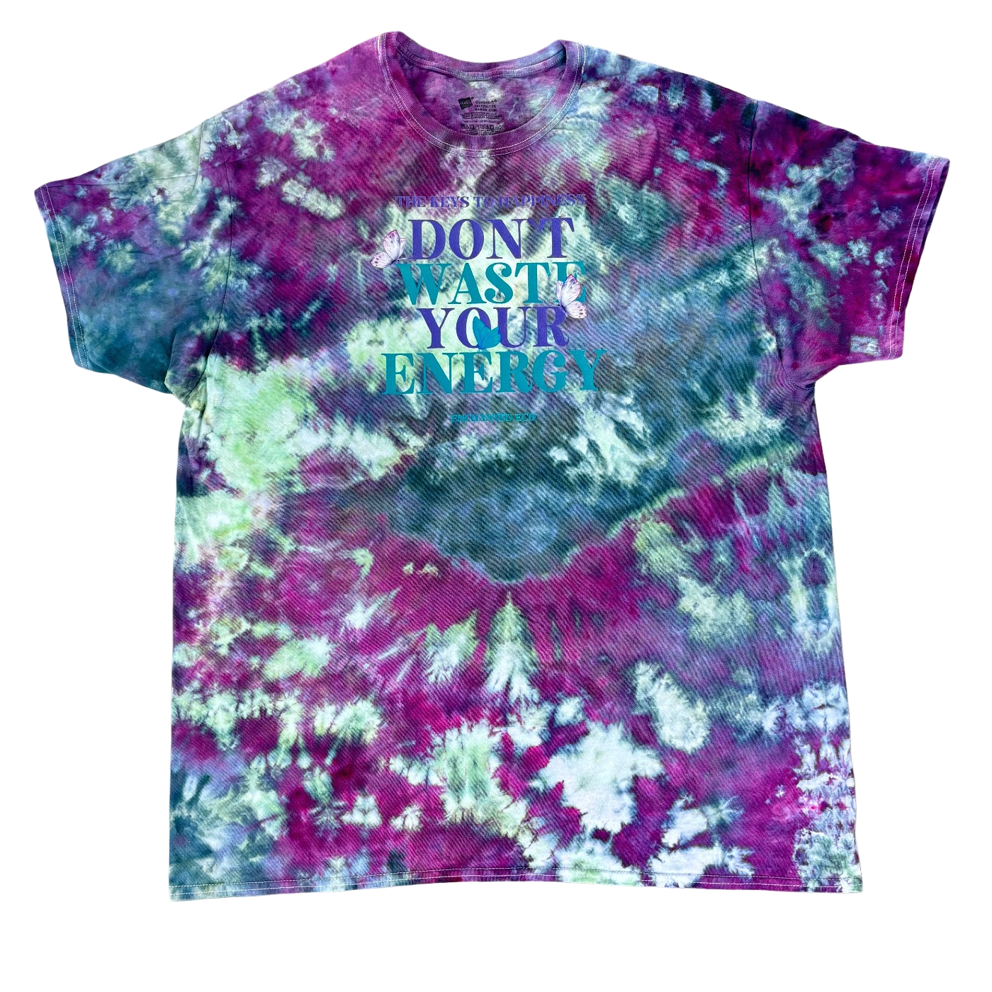 Don't Waste Your Energy T-Shirt Amethyst Ice Dyed Tee 2XL