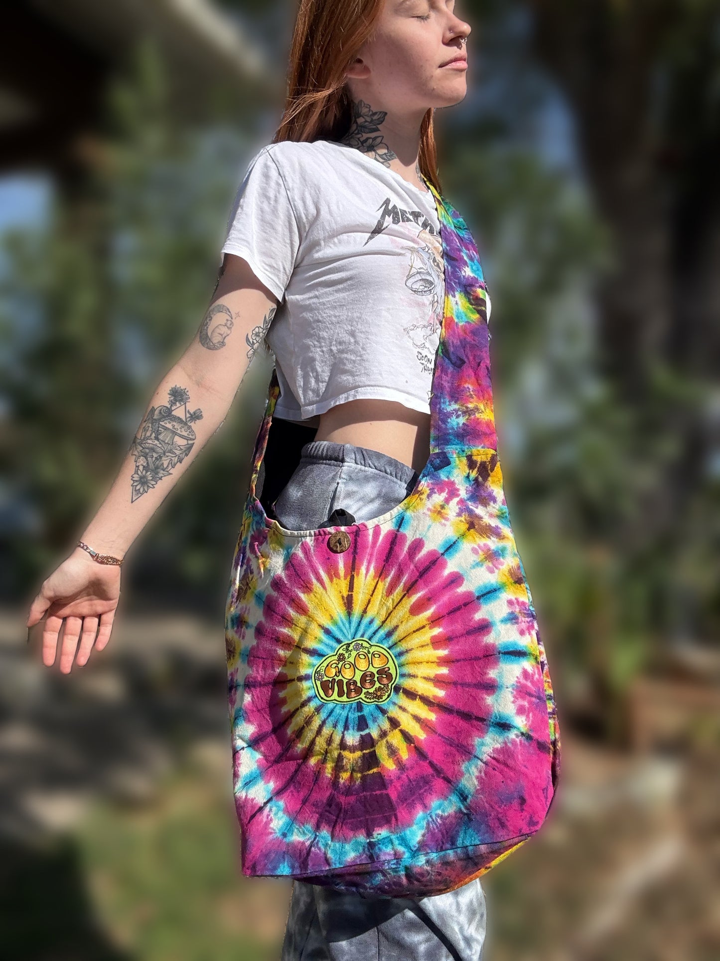 Good Vibes Tie Dye Crossbody Purse Bag