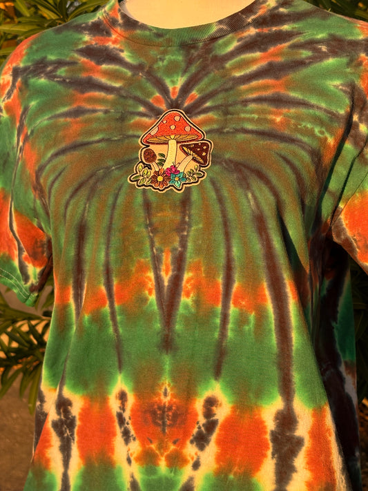 Mushrooms Recycled Tie Dye Tee T-Shirt