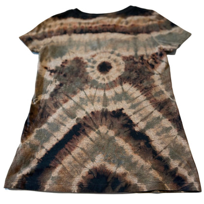 Reverse Geode Tie Dye Neutral V-neck Tee Womens Medium