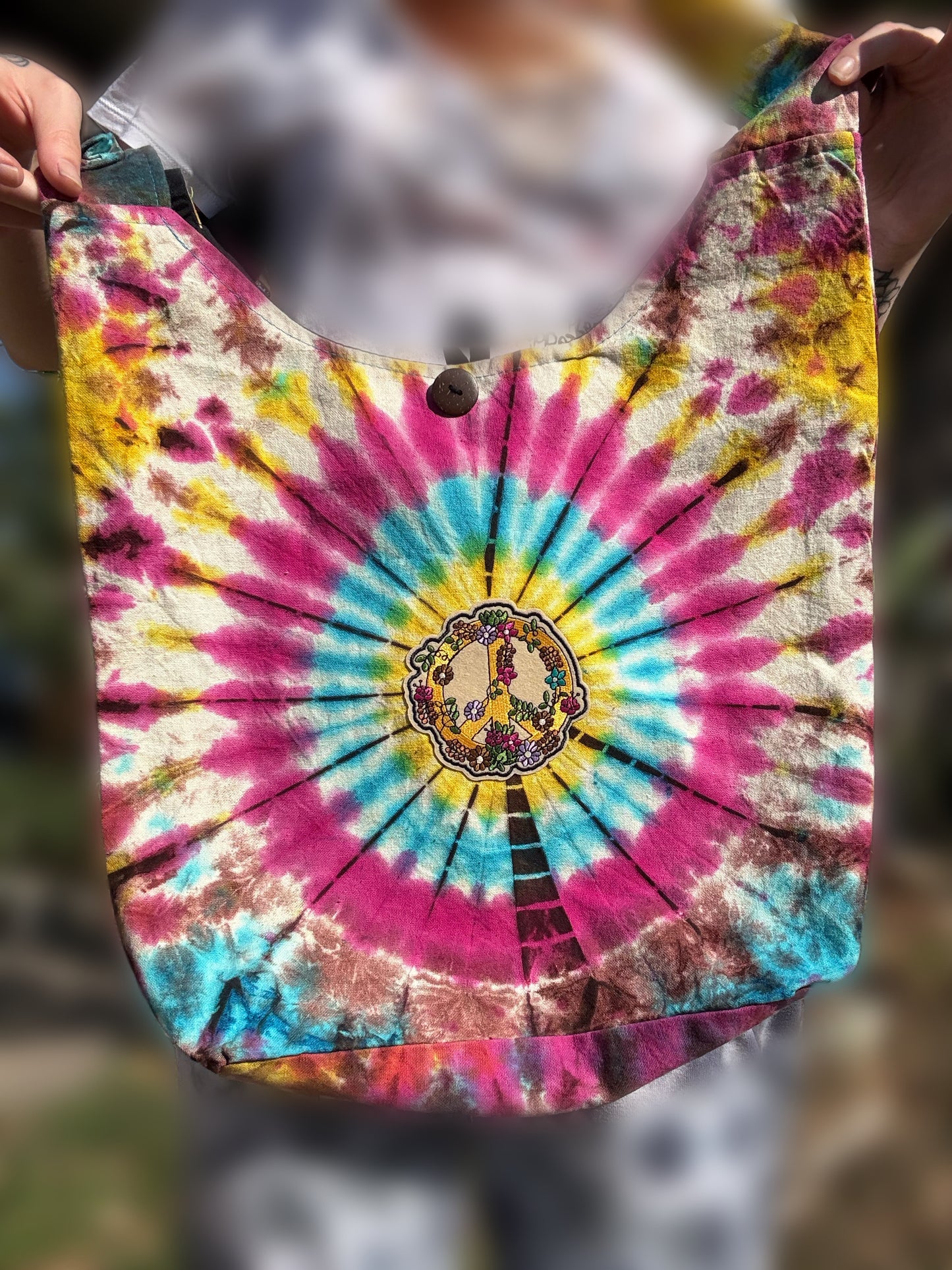 Peace Tie Dye Crossbody Bag Purse