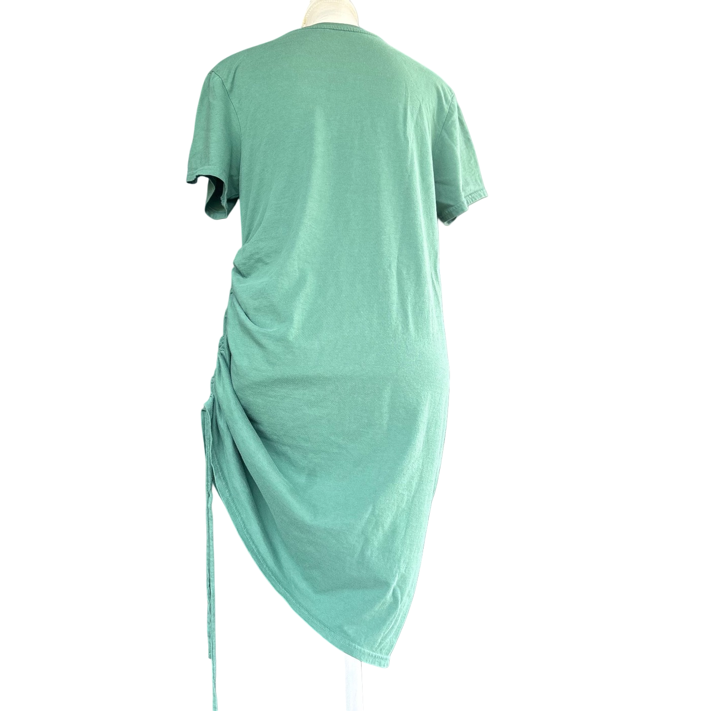 Enchanted Mushrooms Green T-Shirt Dress w/ Adjustable Ruched Siding