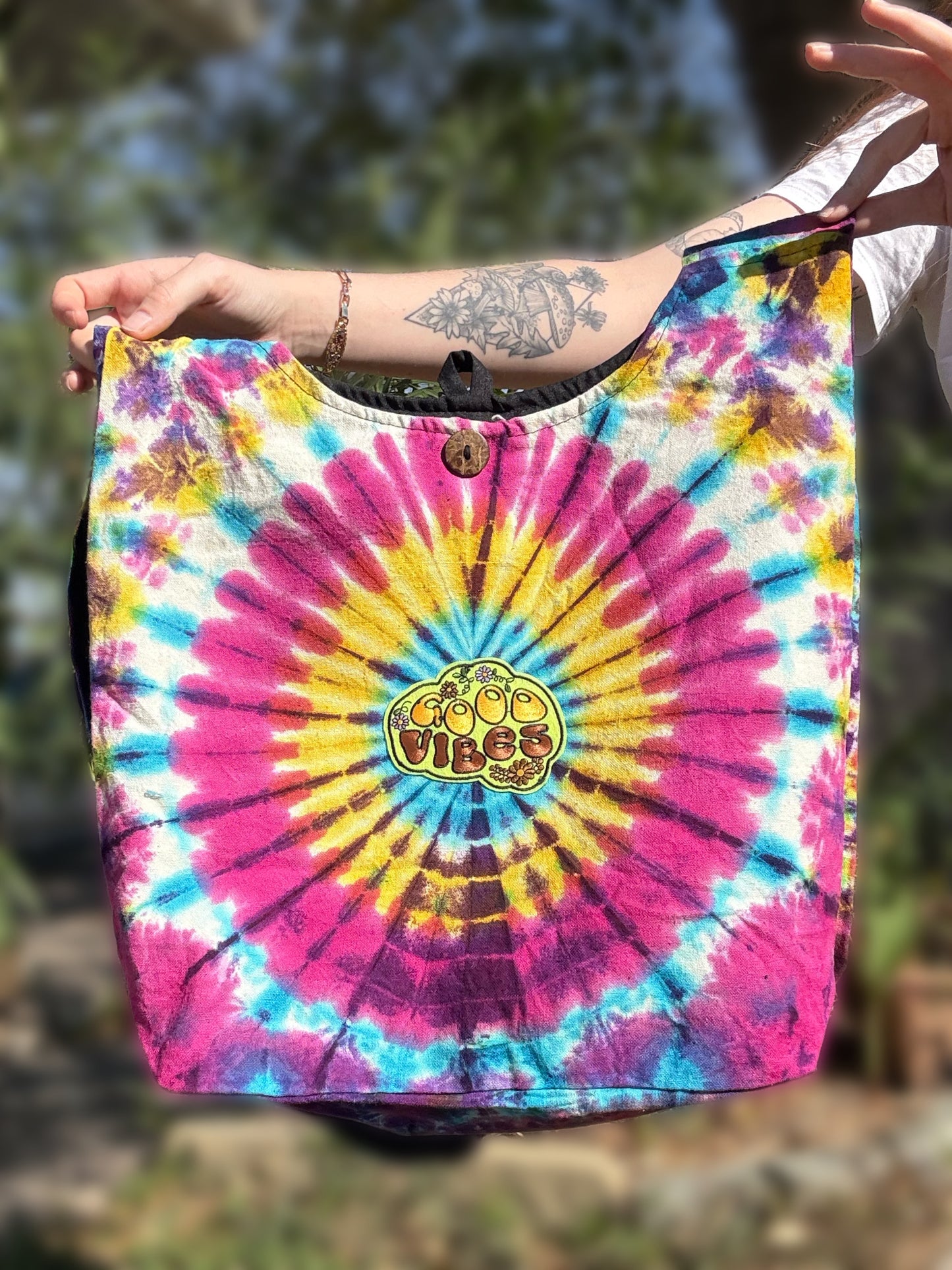 Good Vibes Tie Dye Crossbody Purse Bag