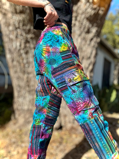 Tie Dye Patchwork Jogger Pants