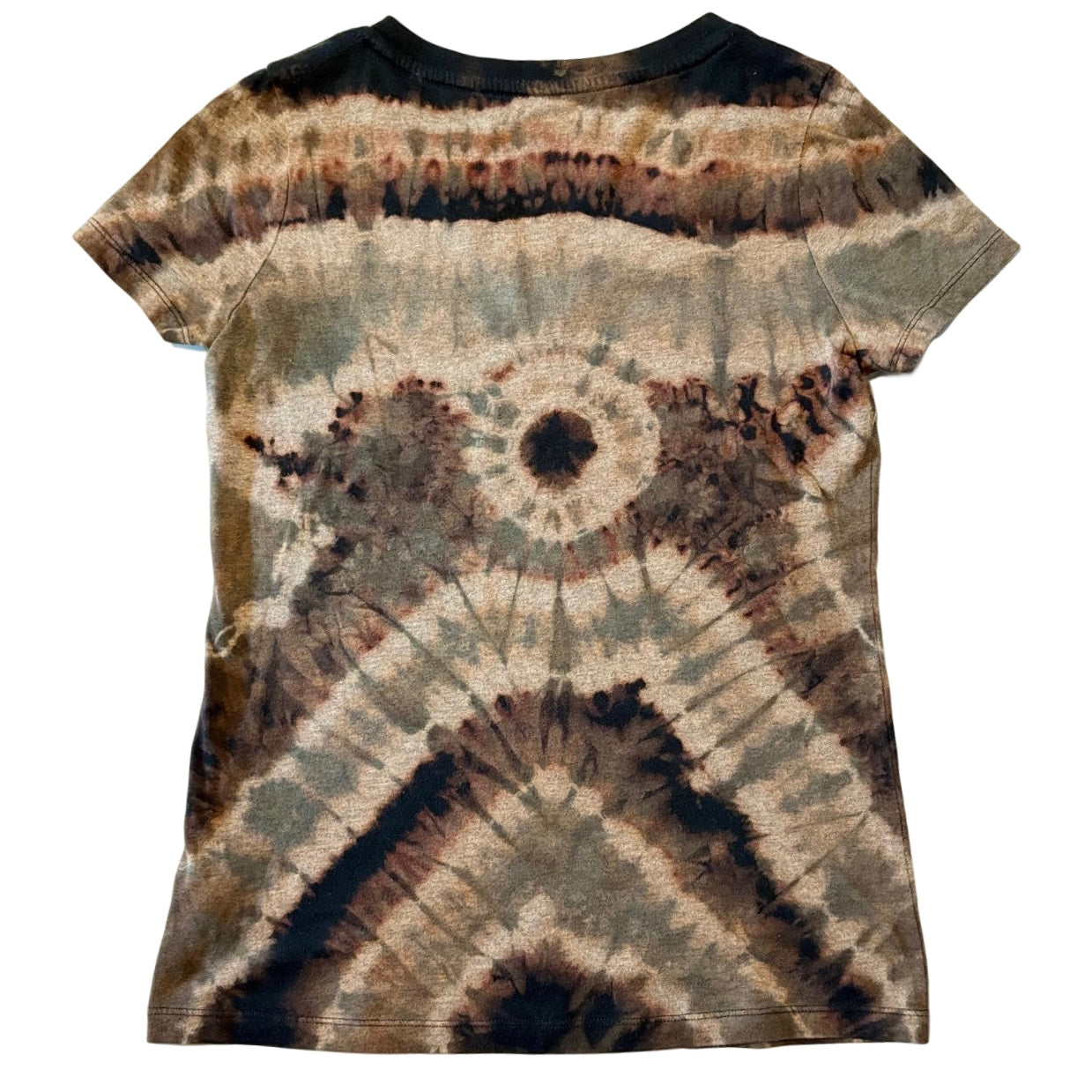 Reverse Geode Tie Dye Neutral V-neck Tee Womens Medium