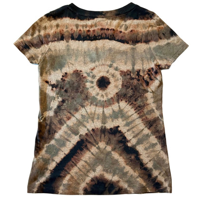Reverse Geode Tie Dye Neutral V-neck Tee Womens Medium
