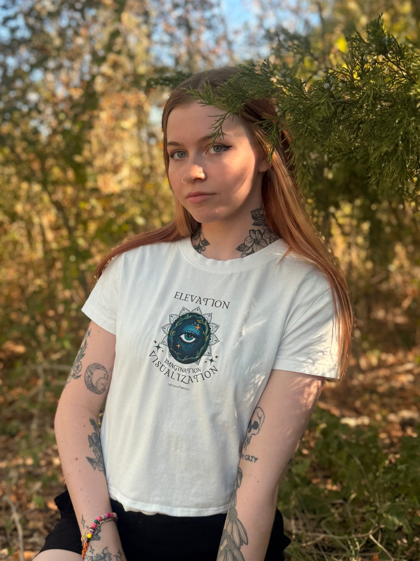 3rd Eye Manifestation Upcycled Crop Top Tee