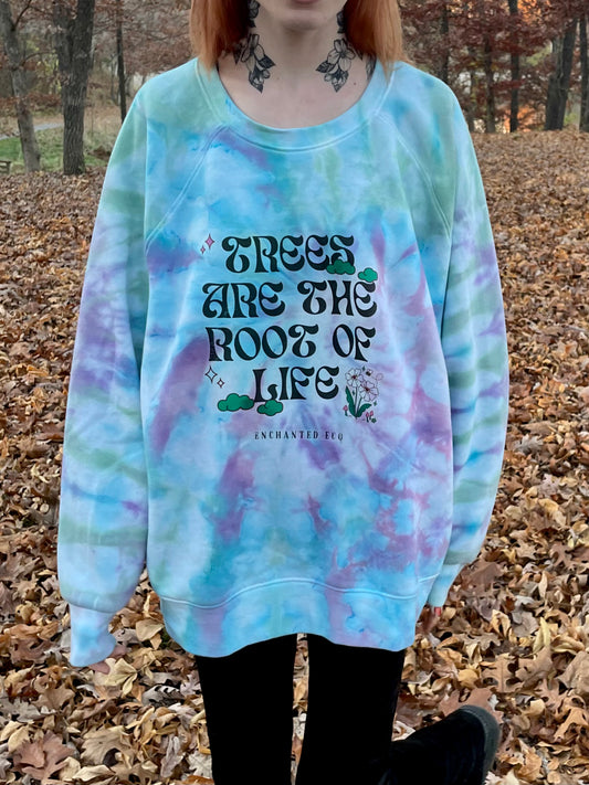 Trees Are The Root Of Life Tie Dye Sweatshirt XL