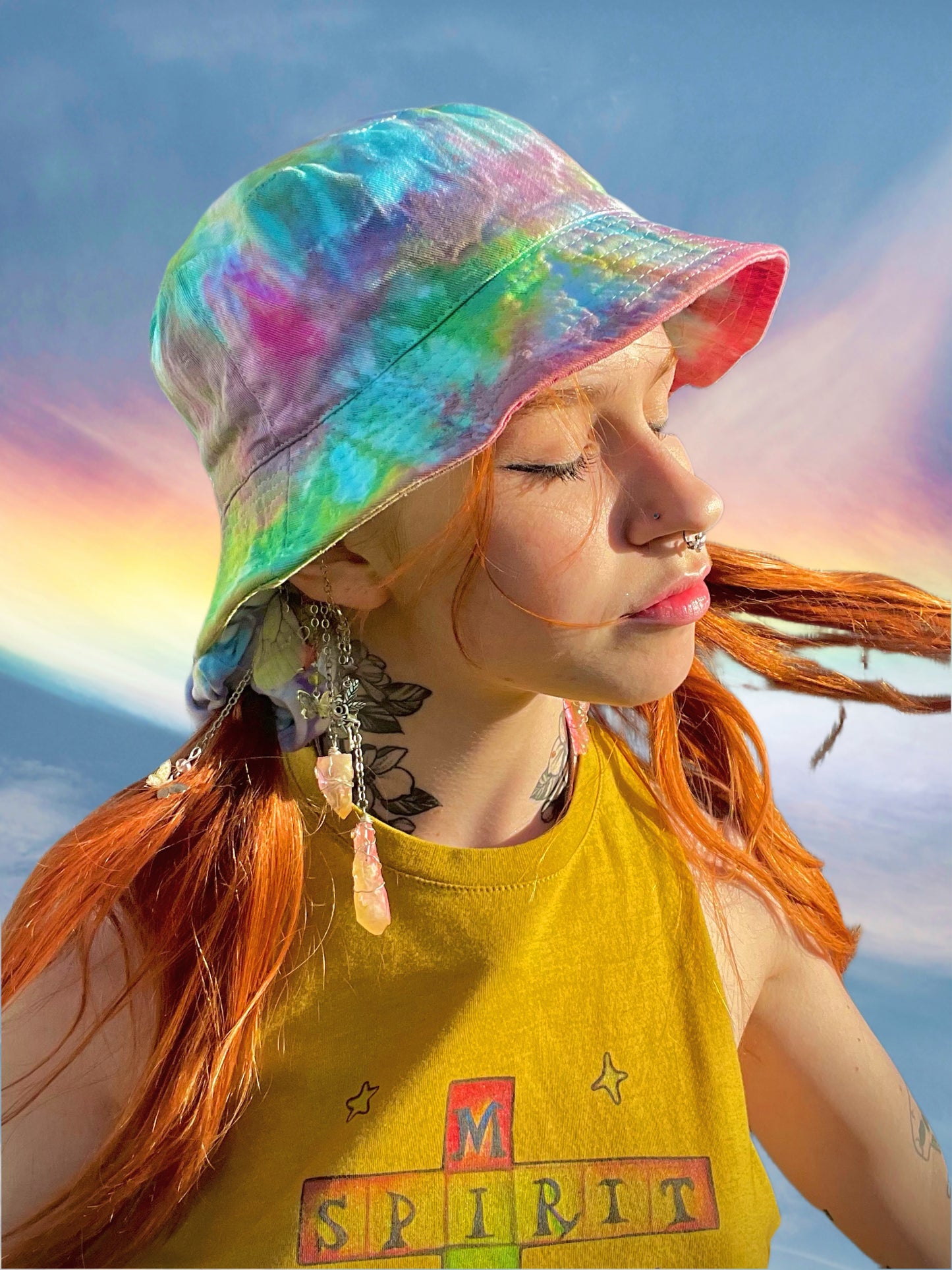 Tie Dye Bucket Hat One Size Multicolor