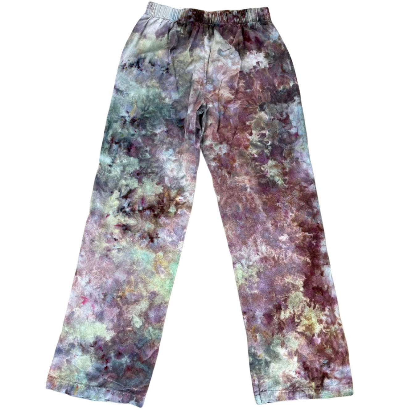 Neutral Ice Dyed Linen Straight Leg Pants