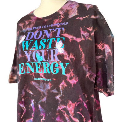 "Don't Waste Your Energy" Reverse Tie Dyed Shirt 2XL Unisex