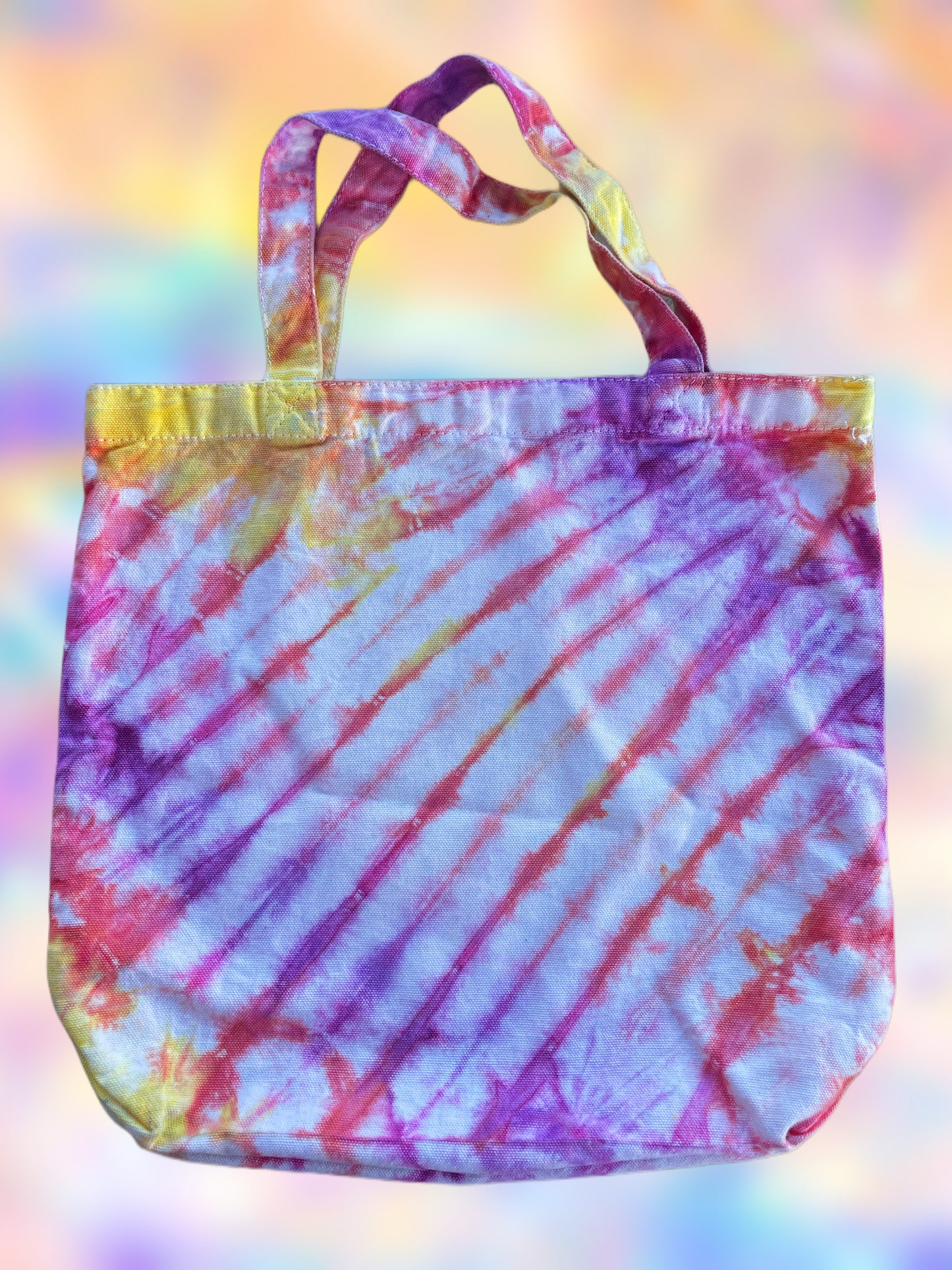 Mind, Body, Matter Tie Dye Sunset Tote Bag