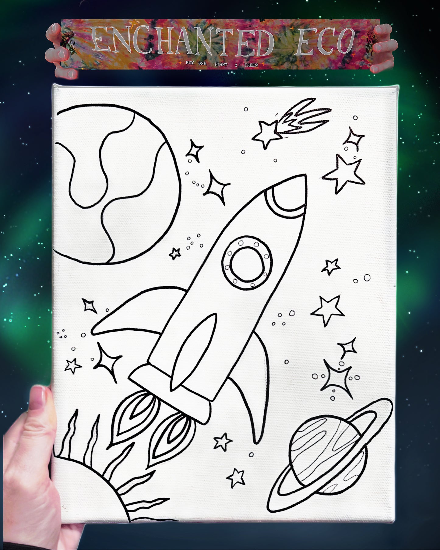 5”x7” Outer Space Canvas Painting Kit