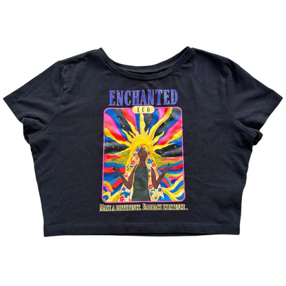 Enchanted Goddess Upcycled Black Crop Top Medium
