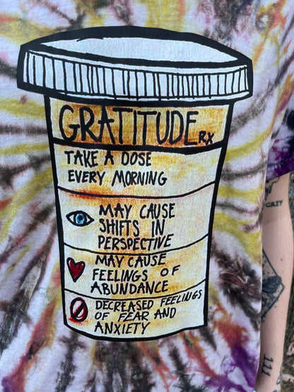 Gratitude and Abundance Tie Dye T-Shirt Medium