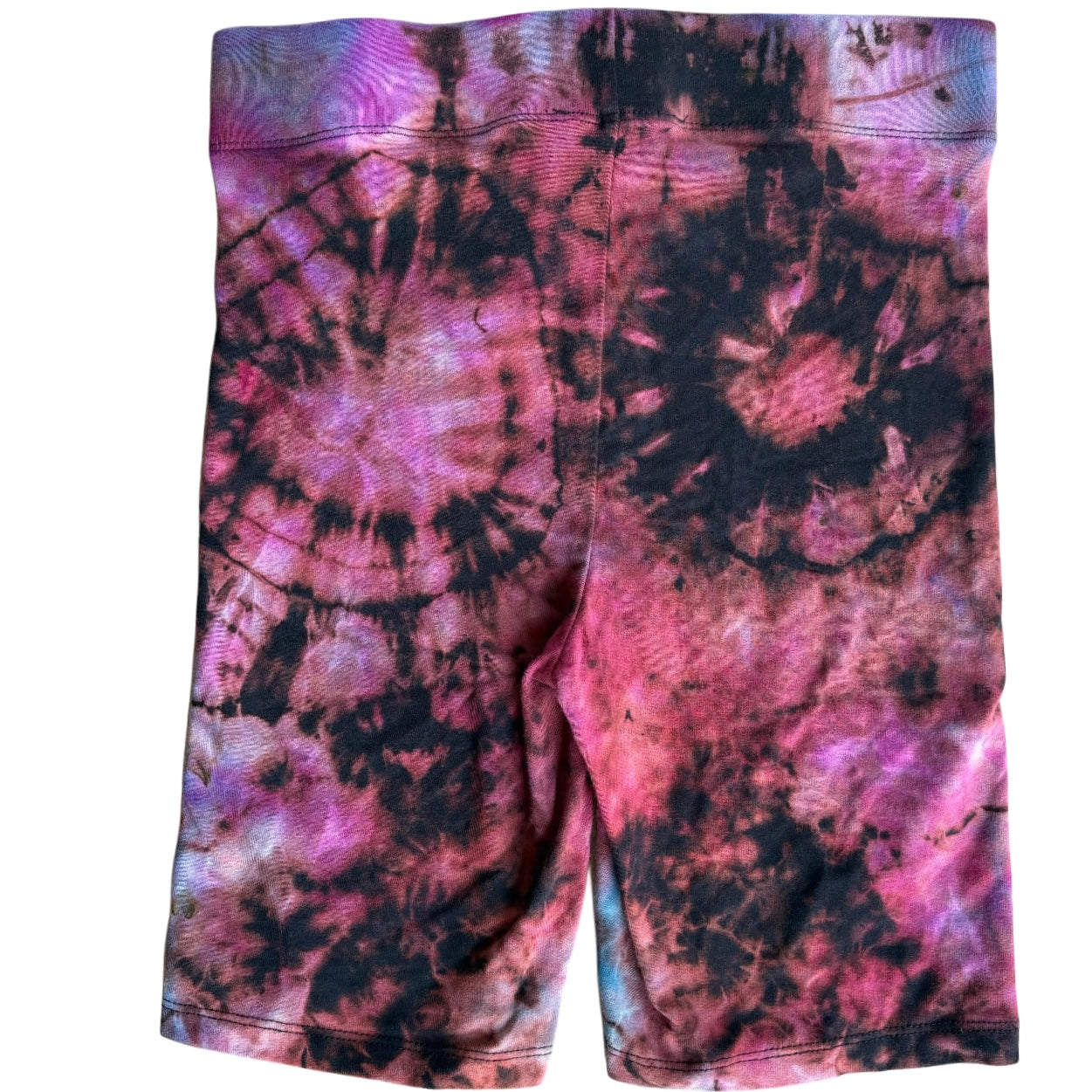 Black Geode Biker Shorts Reverse Ice Tie Dyed Small
