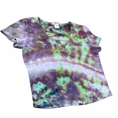 'Mossy Amethyst' Ice Dyed V-Neck Crop Top