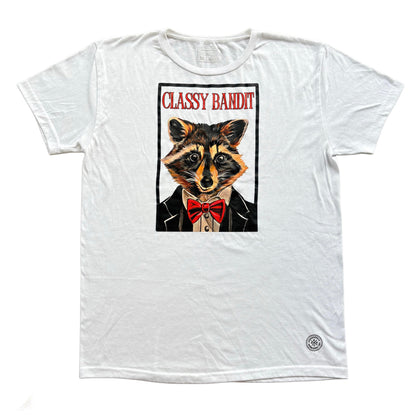 "Classy Bandit" Raccoon Painting Tee T-Shirt Medium Unisex