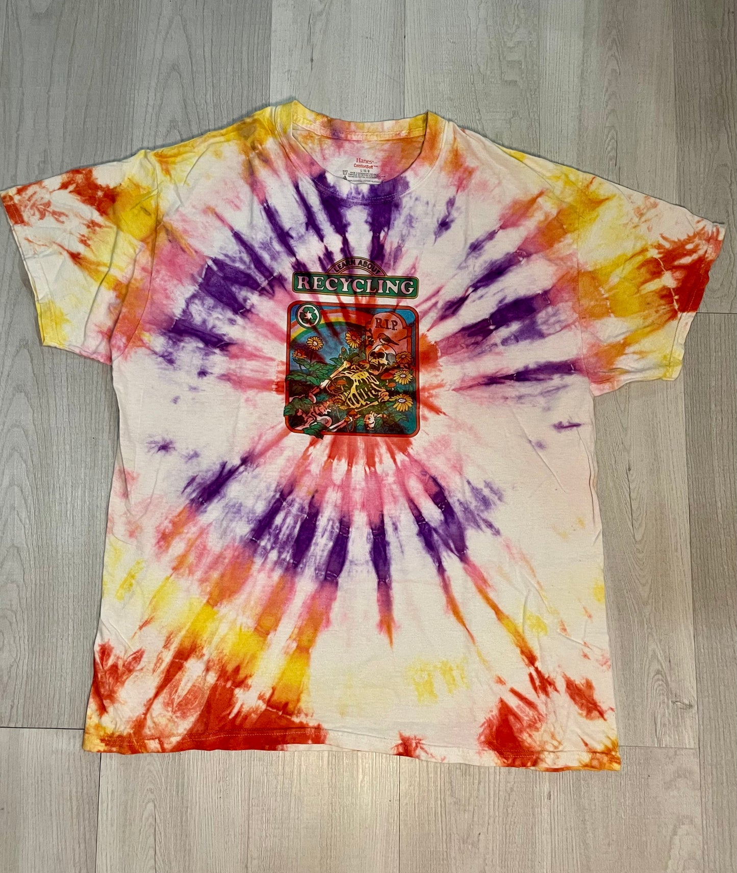 Learn About Recycling Skeleton Tie Dye T-Shirt