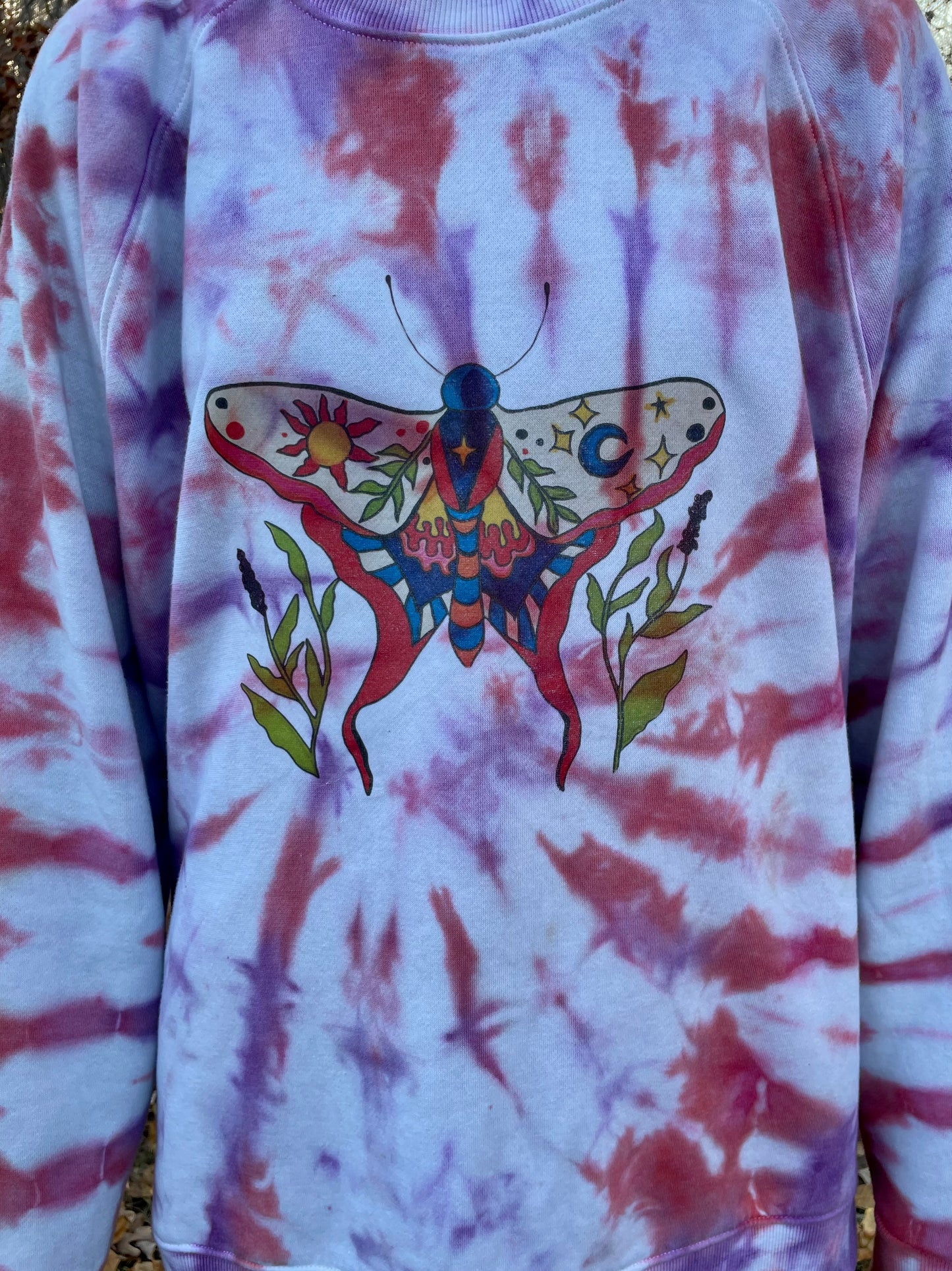 Celestial Moth Tie Dye Sweatshirt XXL