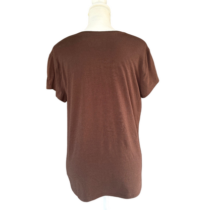 "No Rain, No Flowers" Brown Womens' Medium Tee T-Shirt