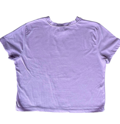"The World Needs Your Art" Purple Crop Tee Small