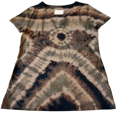 Reverse Geode Tie Dye Neutral V-neck Tee Womens Medium