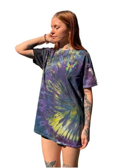 ‘Enchanted’ Metallic Watercolor Butterfly Tie Dye Tee T-Shirt