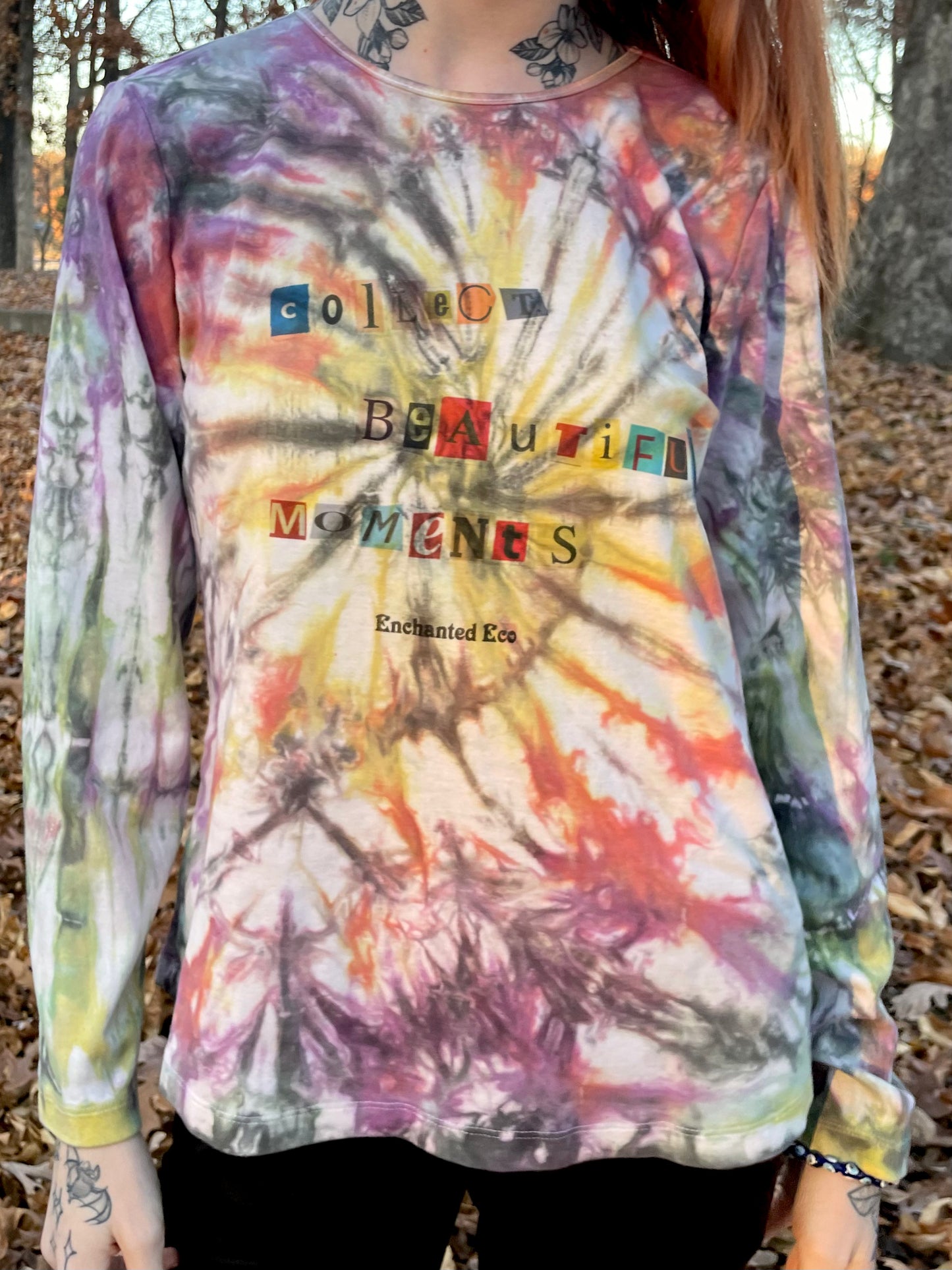 Long Sleeve Collect Beautiful Moments Tie Dye T-Shirt Womens' Medium