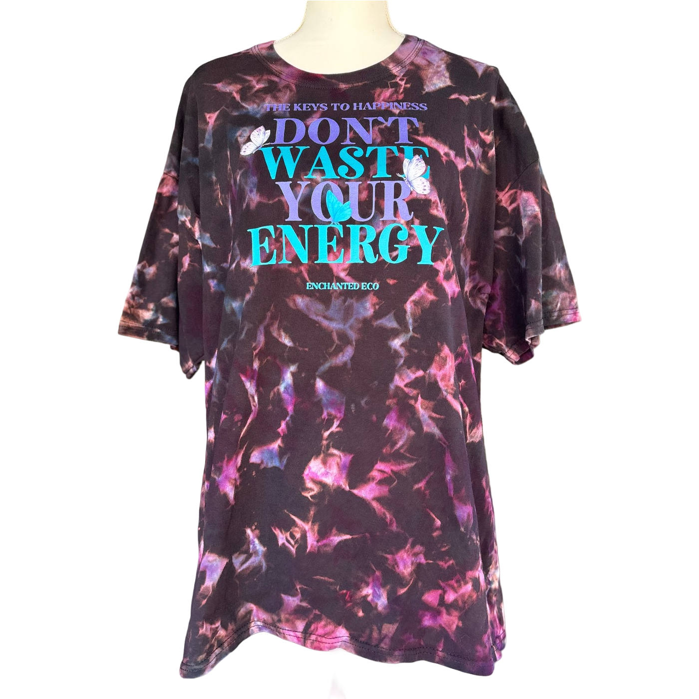"Don't Waste Your Energy" Reverse Tie Dyed Shirt 2XL Unisex