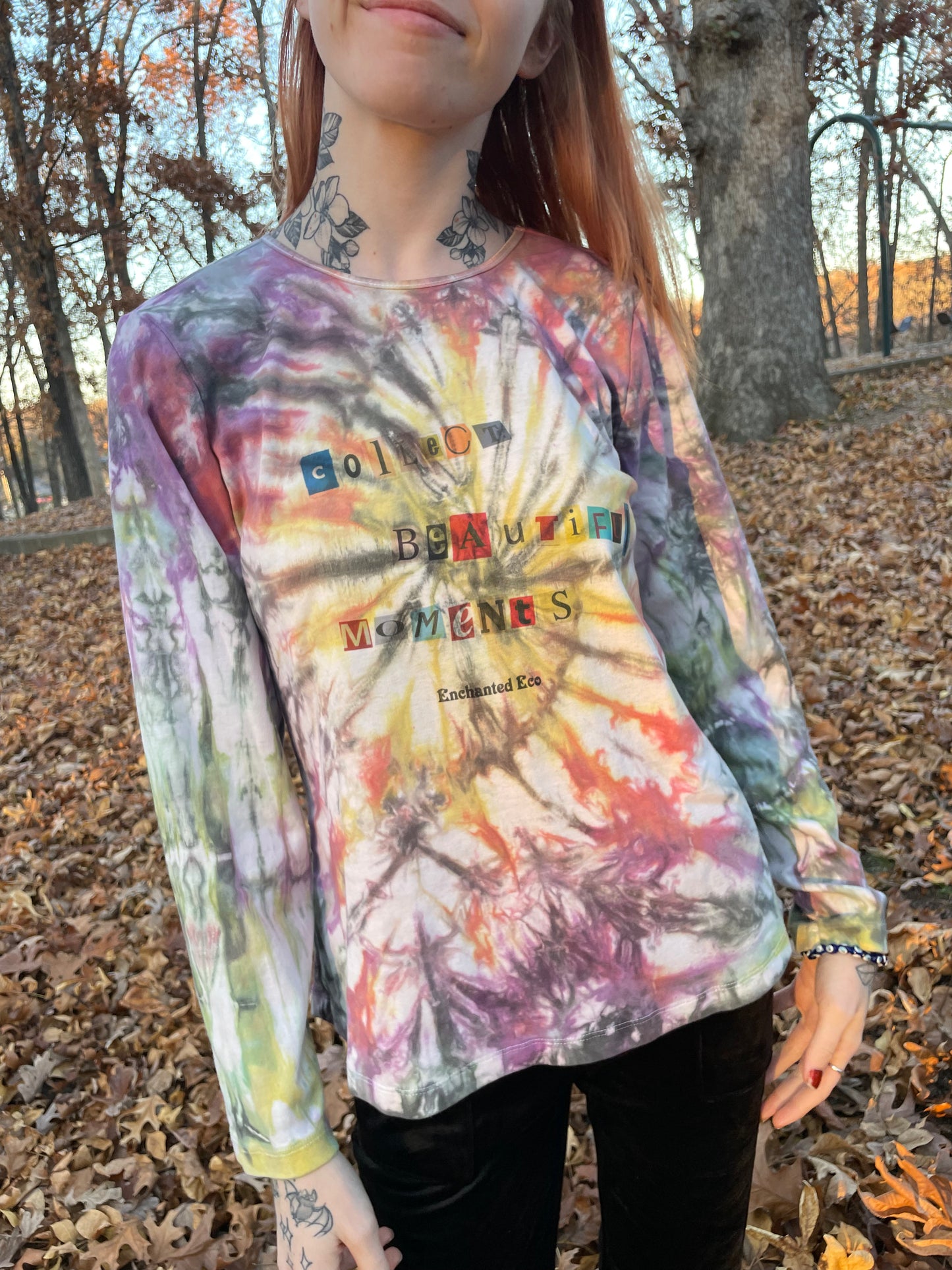 Long Sleeve Collect Beautiful Moments Tie Dye T-Shirt Womens' Medium