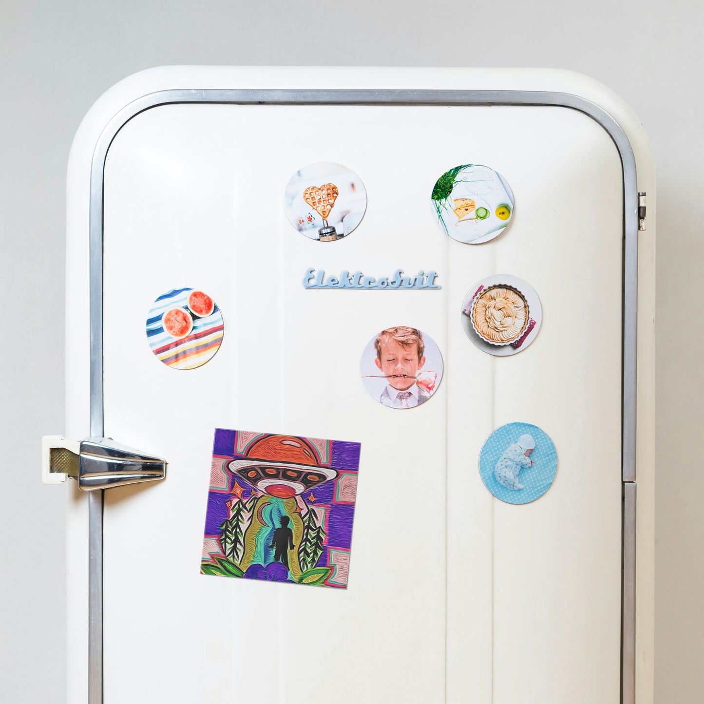 Alien Abduction Square Magnet