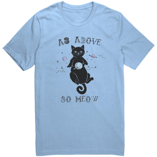 As Above So Meow Astrology Spiritual Cat Unisex Tee Shirt