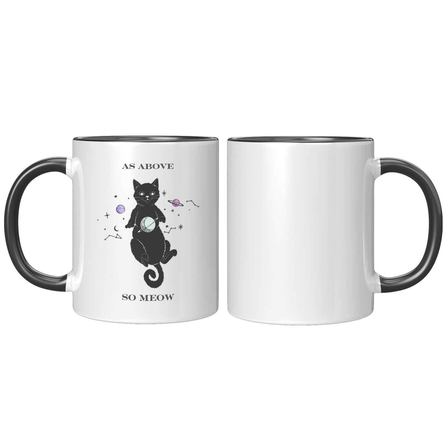 As Above So Meow Mug Witch Astrology Spiritual Cat 11oz Accent Coffee Cup