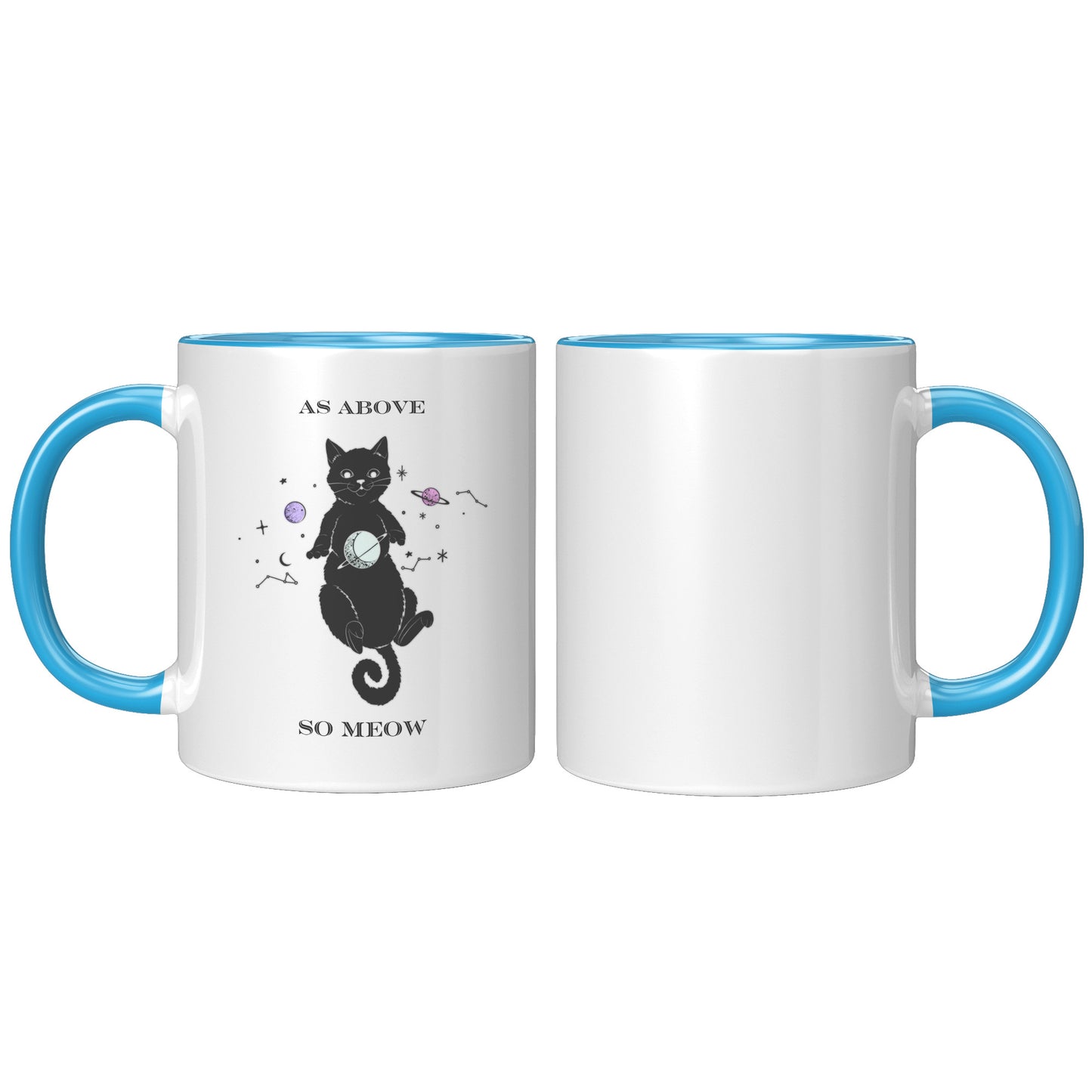 As Above So Meow Mug Witch Astrology Spiritual Cat 11oz Accent Coffee Cup