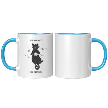 As Above So Meow Mug Witch Astrology Spiritual Cat 11oz Accent Coffee Cup