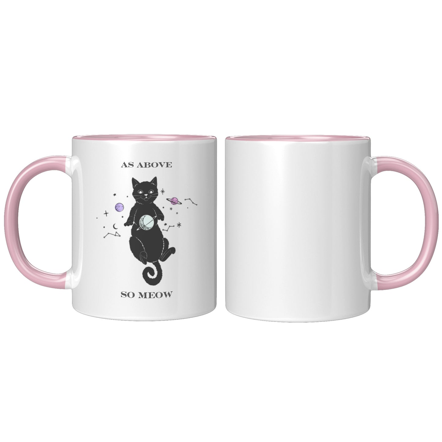 As Above So Meow Mug Witch Astrology Spiritual Cat 11oz Accent Coffee Cup