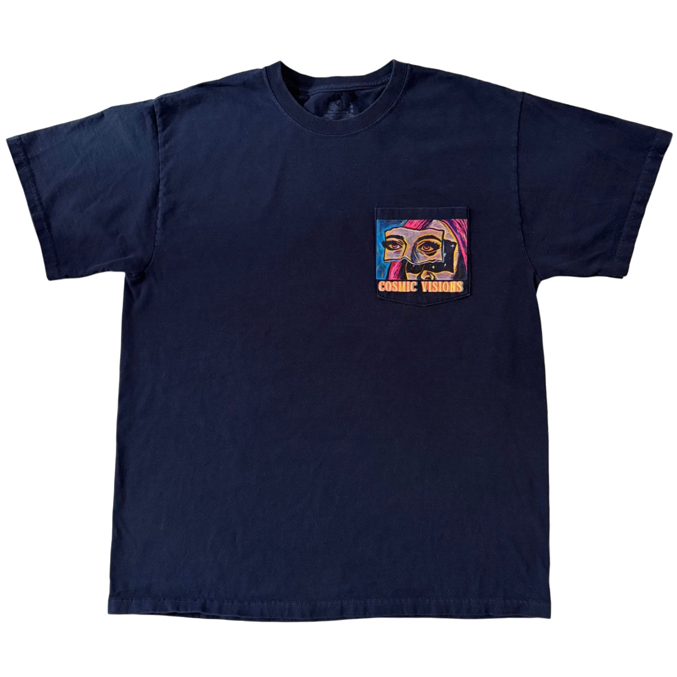 “Cosmic Visions” Navy Blue Pocket Tee T-Shirt