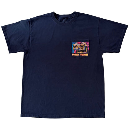 “Cosmic Visions” Navy Blue Pocket Tee T-Shirt