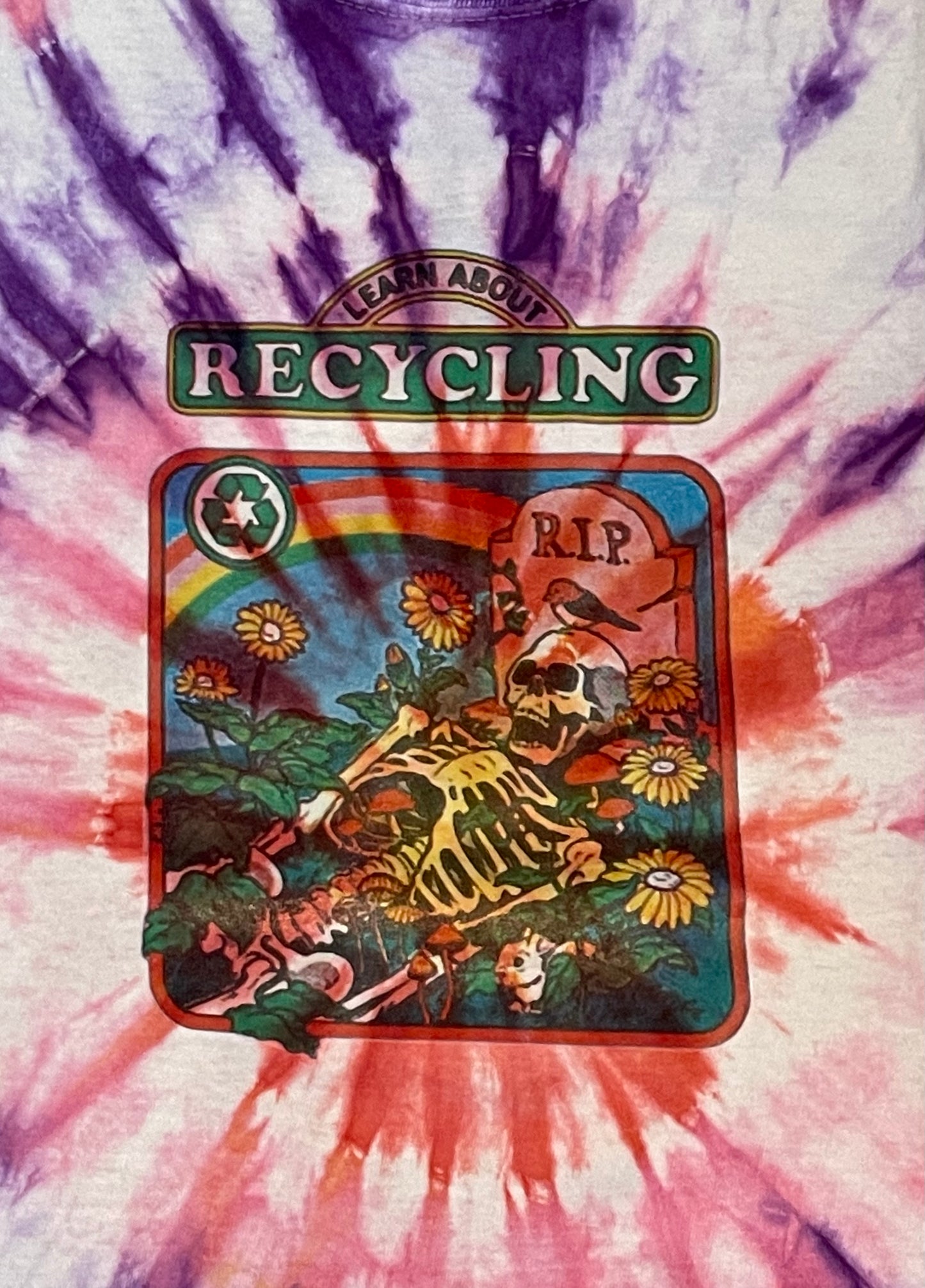 Learn About Recycling Skeleton Tie Dye T-Shirt