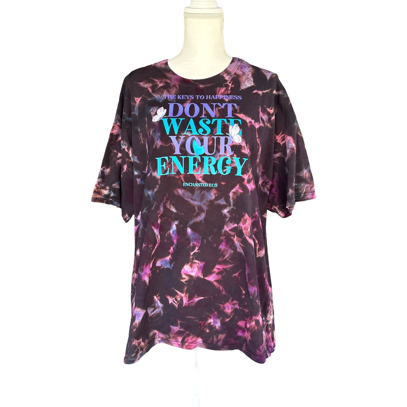 "Don't Waste Your Energy" Reverse Tie Dyed Shirt 2XL Unisex