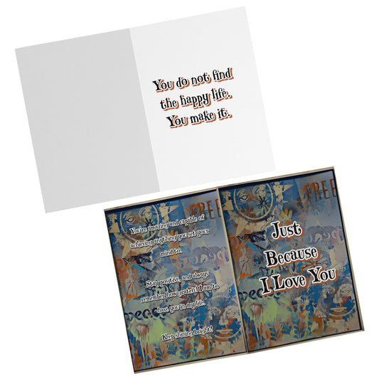Because I Love You Grateful Greeting Card Motivational Letter Gift