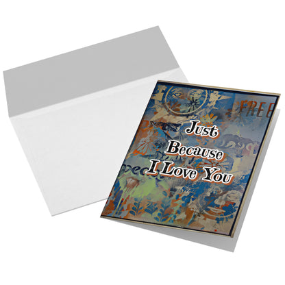 Because I Love You Grateful Greeting Card Motivational Letter Gift