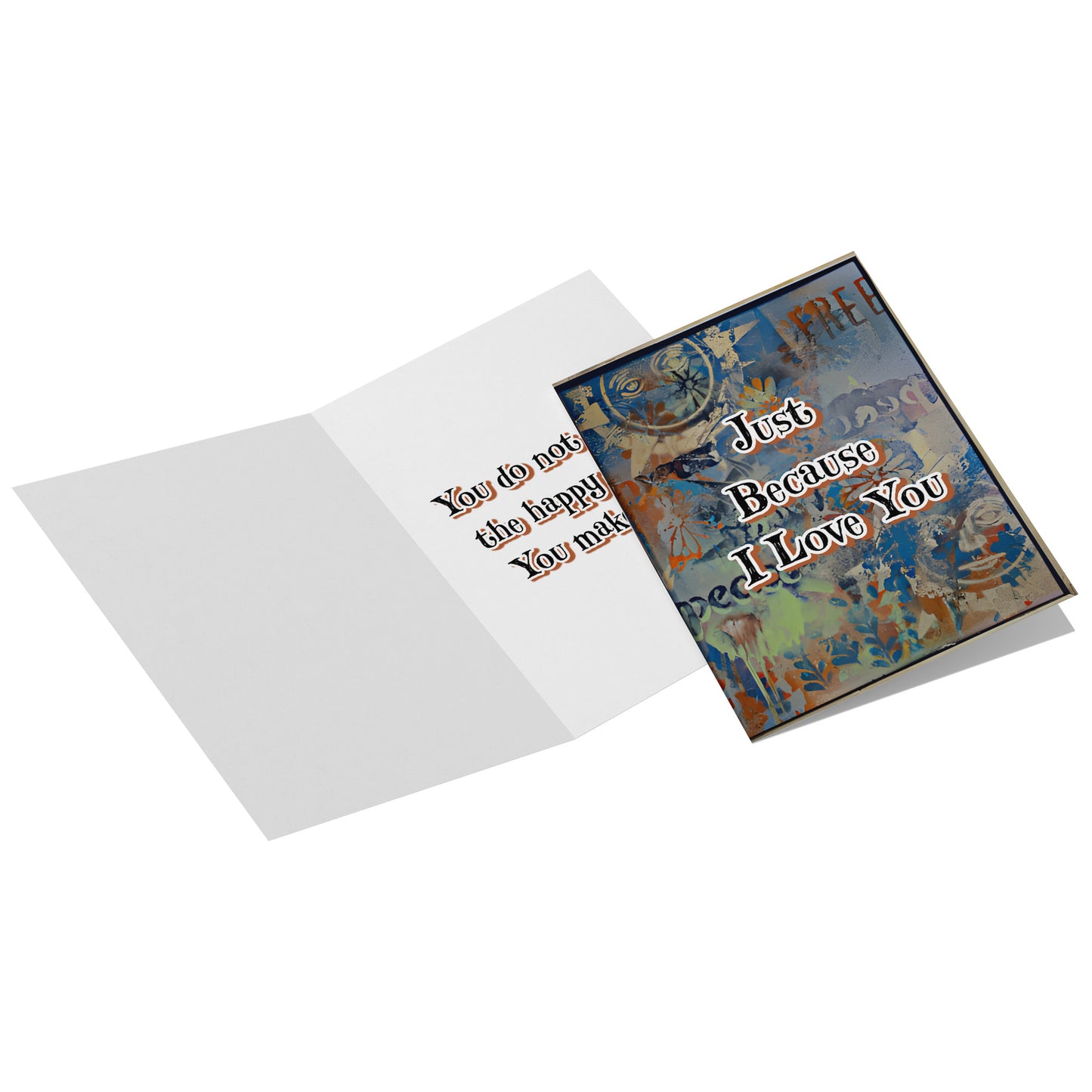 Because I Love You Grateful Greeting Card Motivational Letter Gift